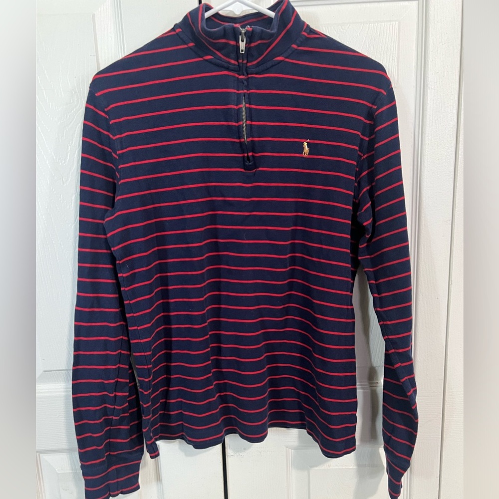 Polo by Ralph Lauren Navy and Red Striped Kids Shirt